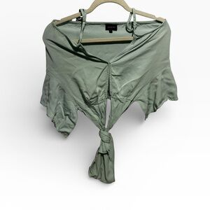 Who What Wear Sage Green Crop Top